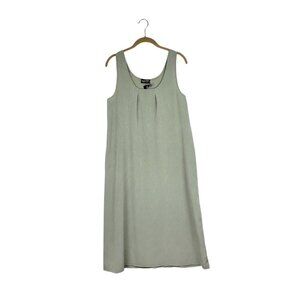 Lee Andersen Crinkle Jumper Dress Sage Green NWT Sleeveless Small USA Made